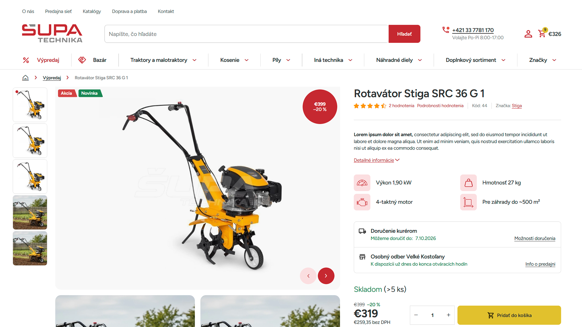 Webdesign - Šupa technika detail